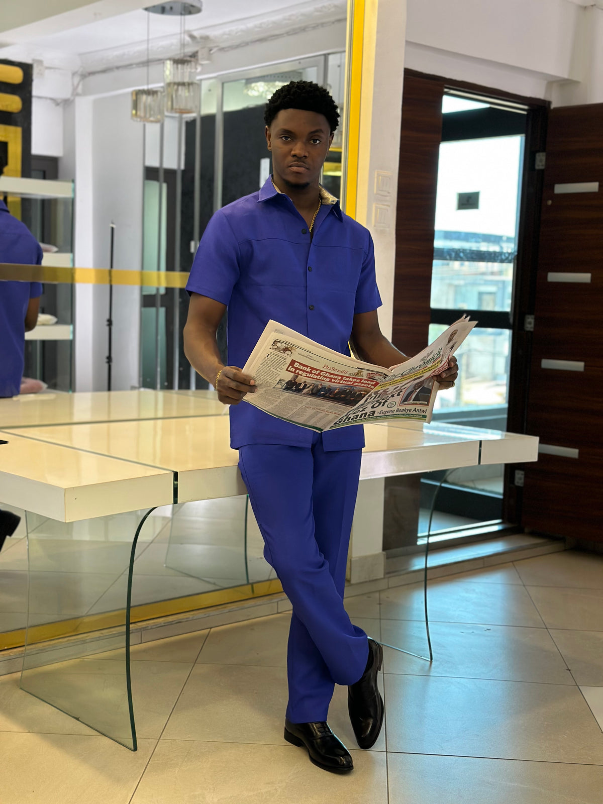 Men’s blue 2 Piece kaftan Set