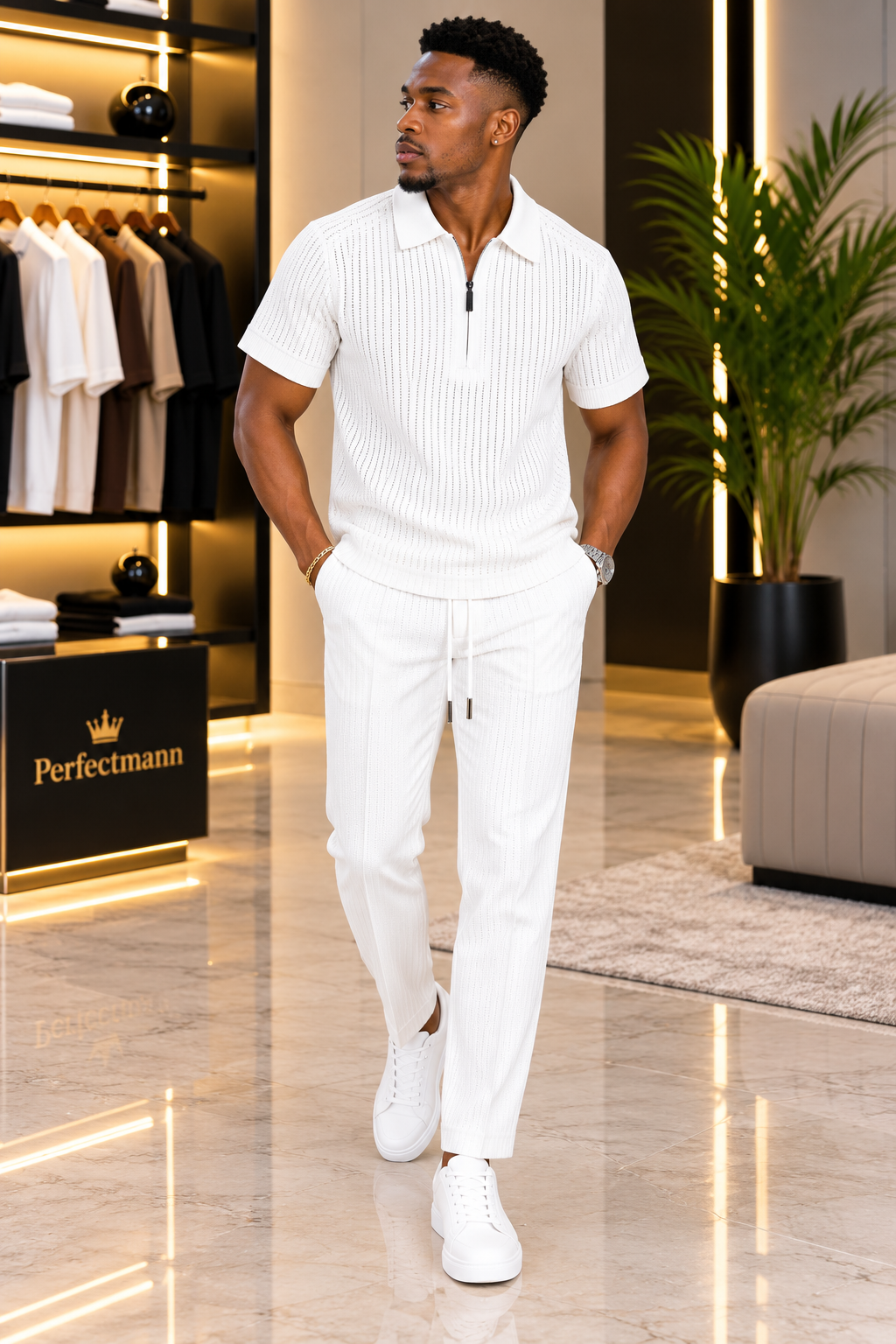 Men’s white 2 piece set from perfect man