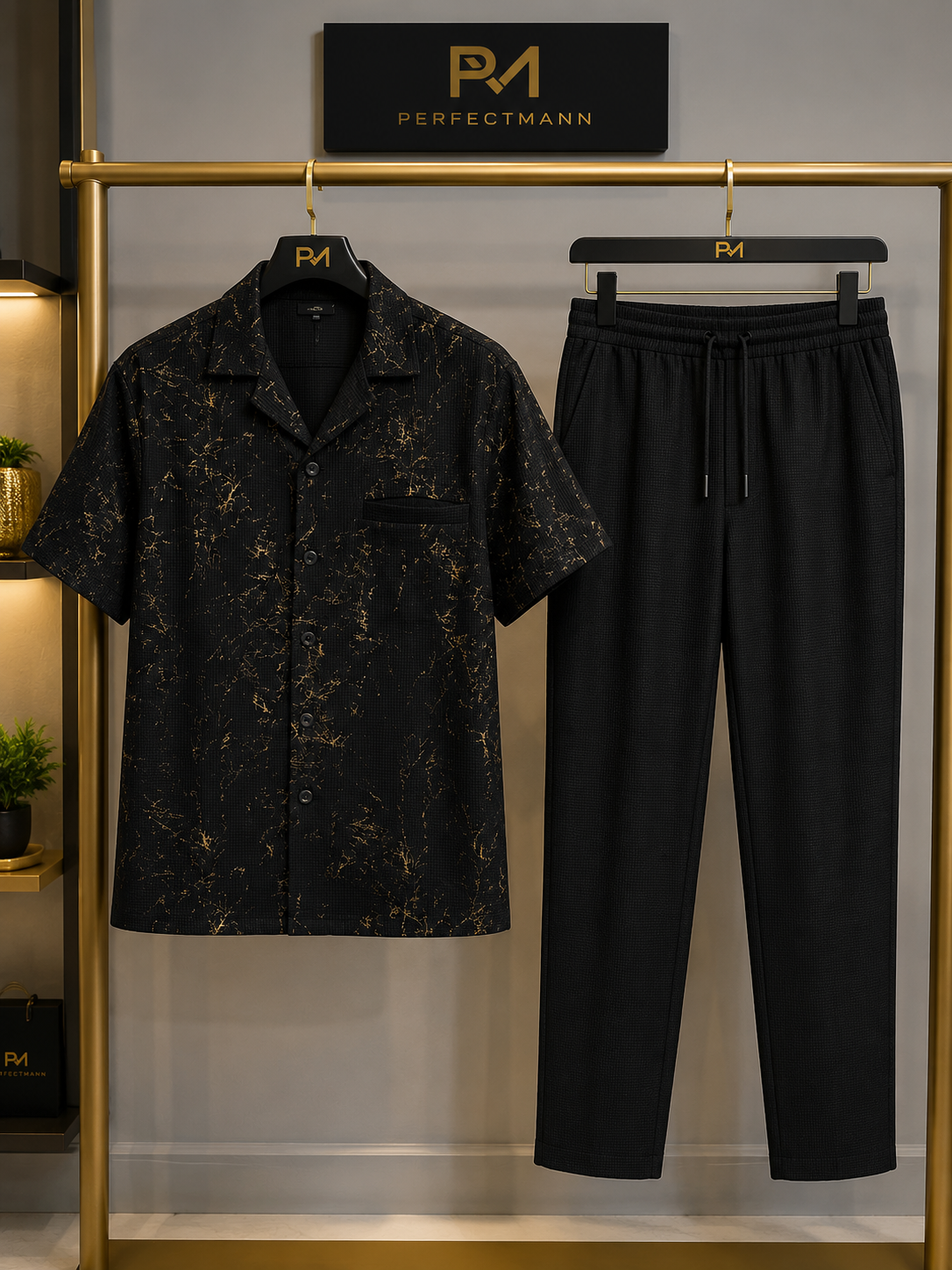 Black and Ready Kaftan With A Touch of Gold