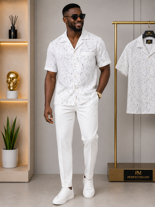 All White touch of gold and black