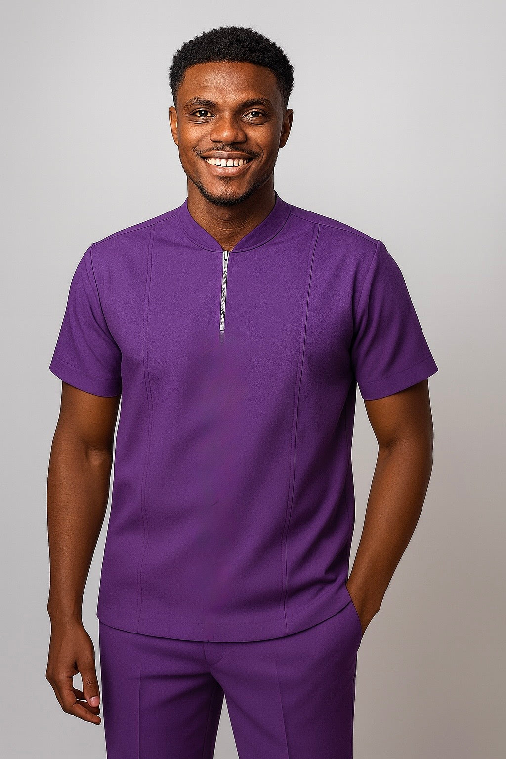 V-NECK-PL/PURPLE