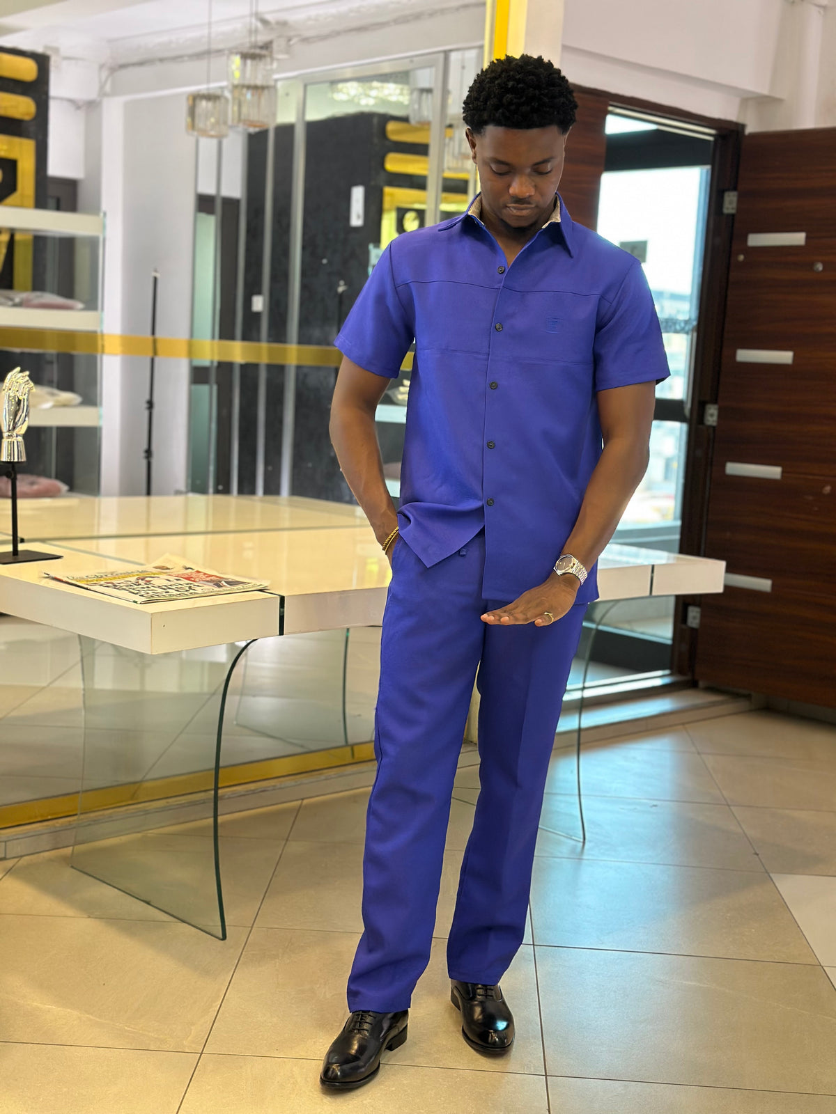 Men’s blue 2 Piece kaftan Set