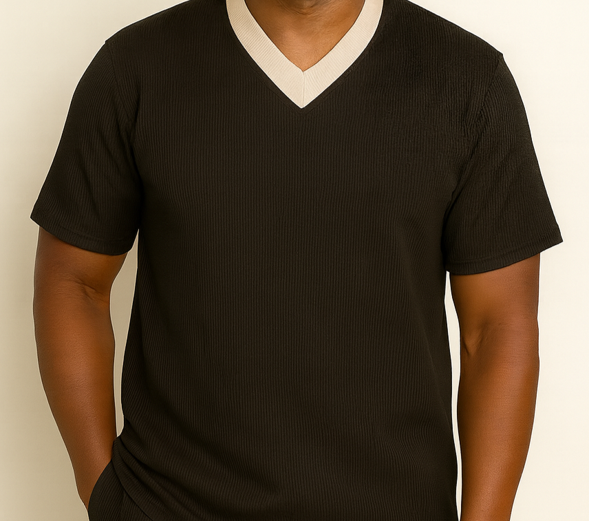 V-NECK PL/BLACK