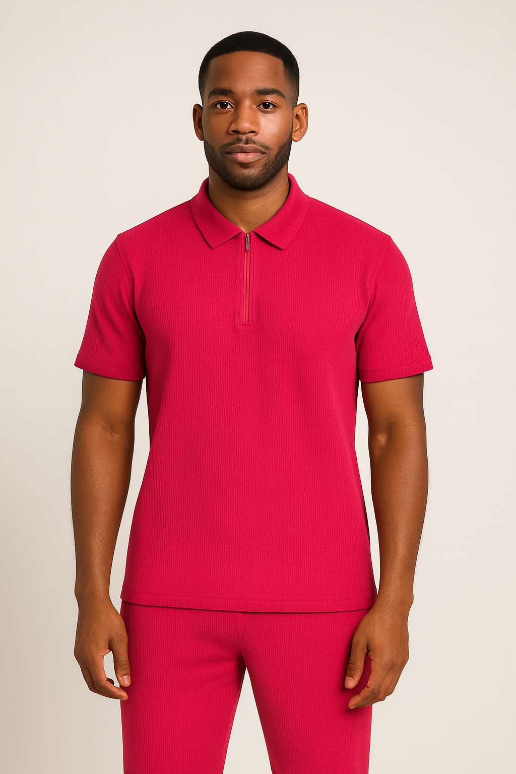 POLO ZIP-PL/PEACH