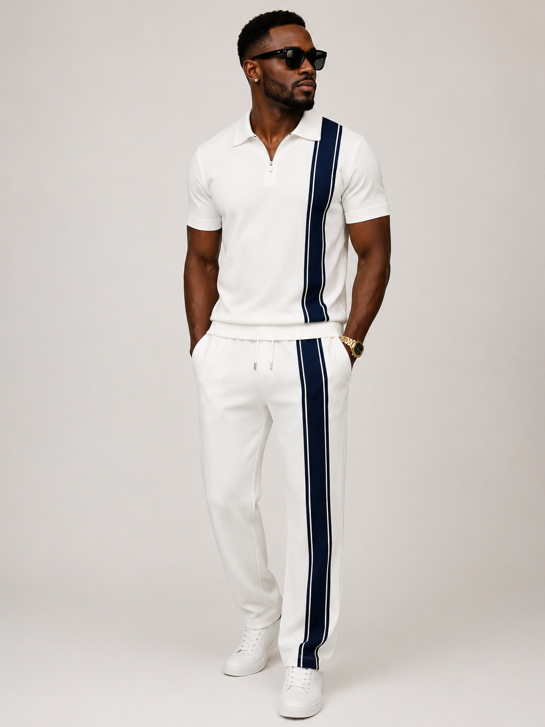 Men’s white with line design