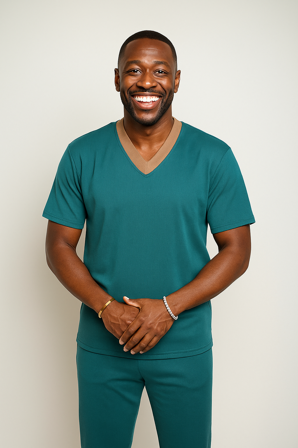 V-NECK-PL/TURQOISE