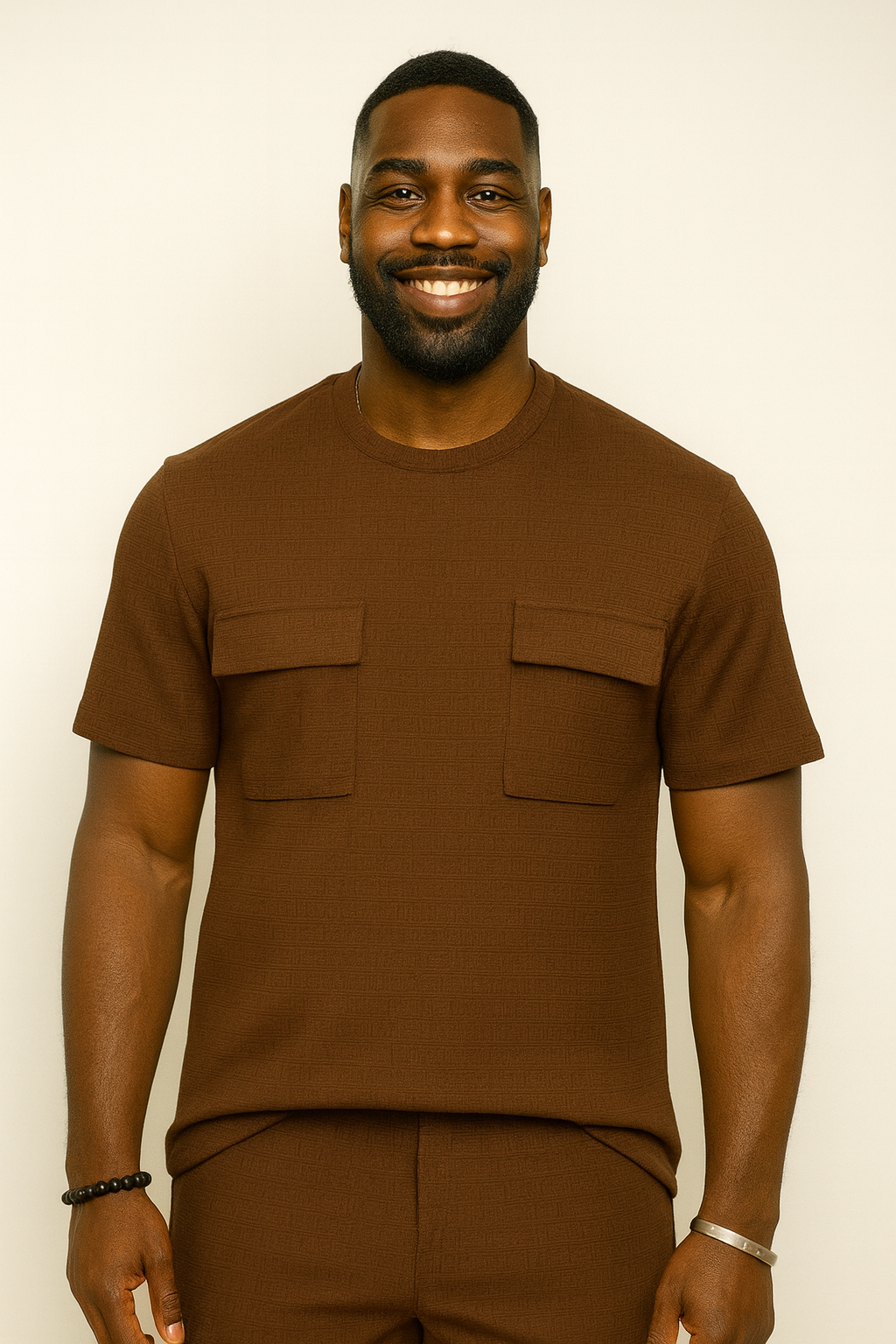 ROUND NECK-2FP/BROWN