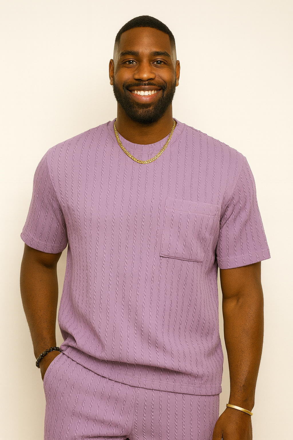 ROUND NECK-1P/PURPLE