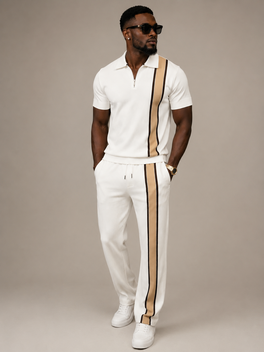 Men’s white with line design