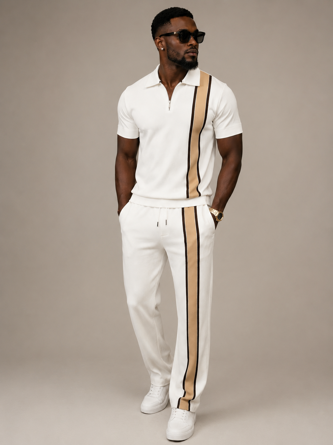 Men’s white with line design