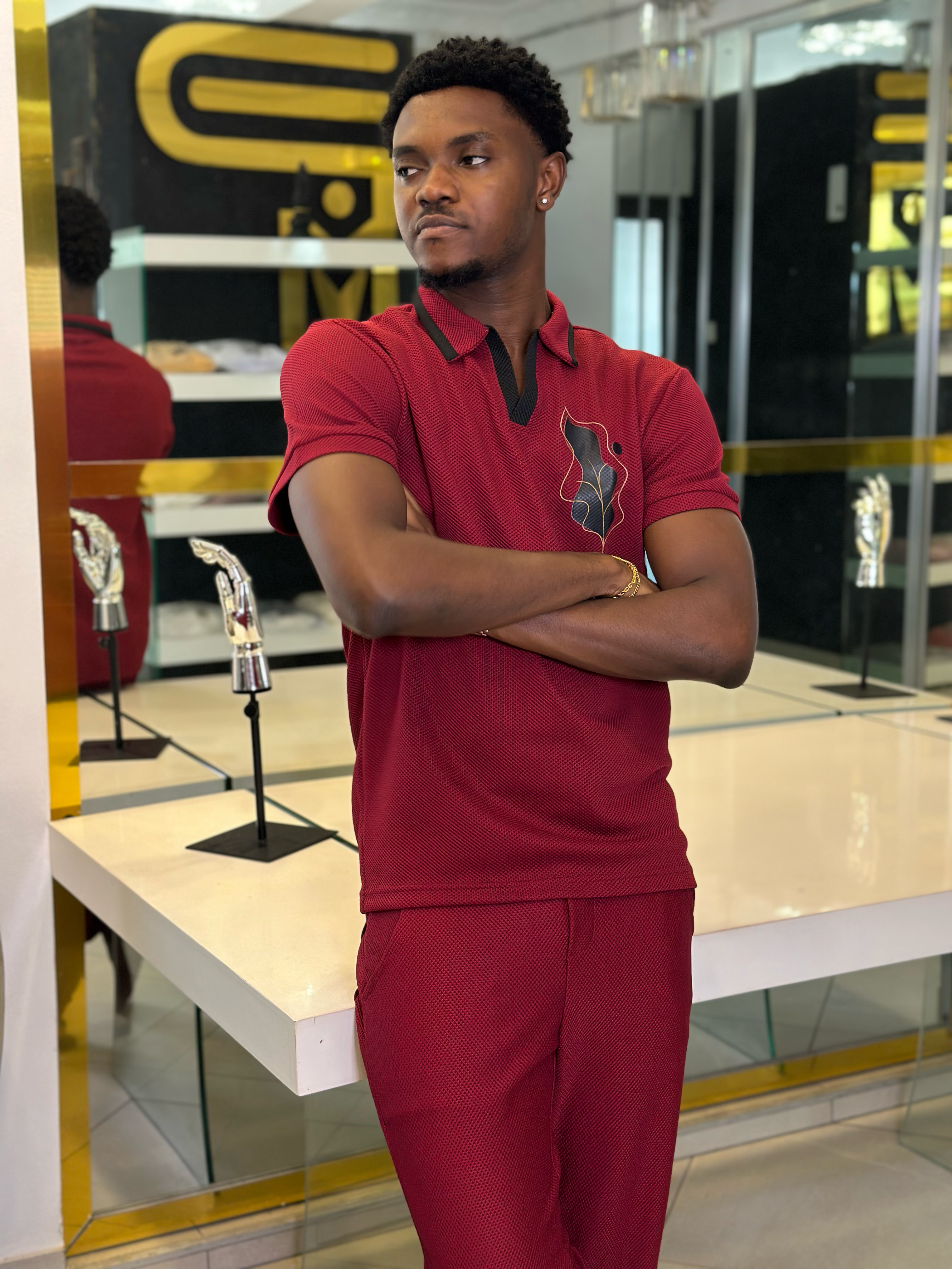 Men's Burgundy Premium 2-Piece Co-Ord Set
