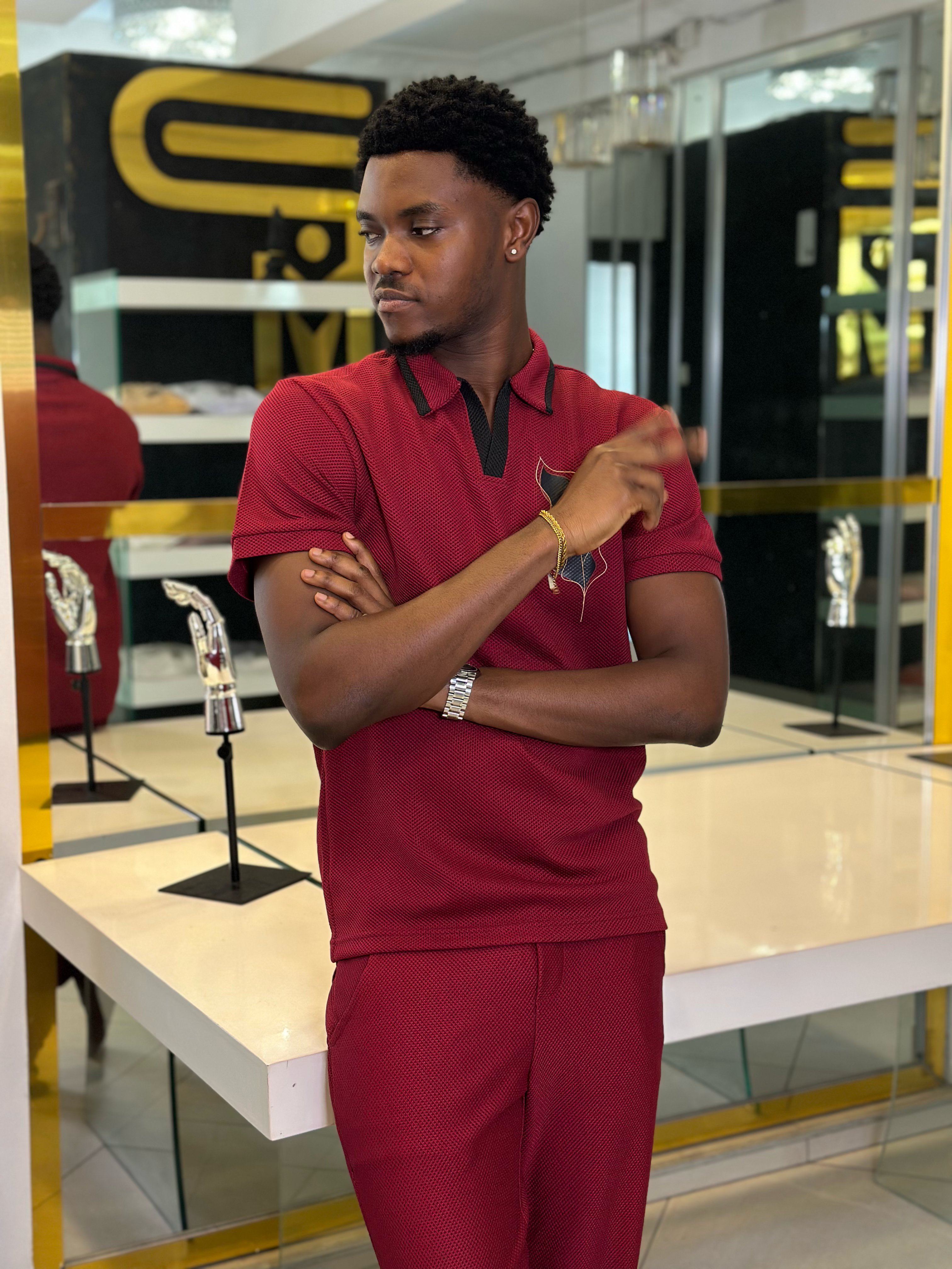 Men's Burgundy Premium 2-Piece Co-Ord Set