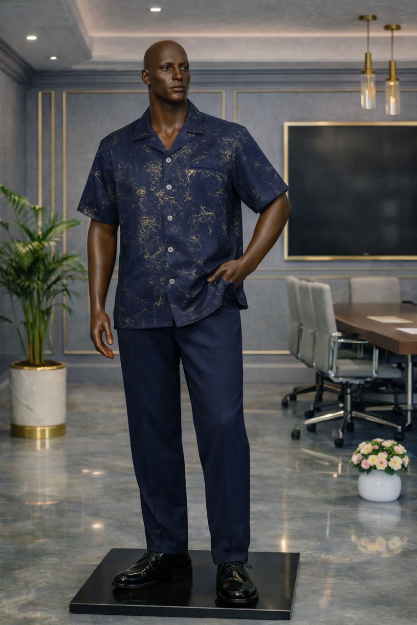 Navy with a Touch of Gold Kaftan