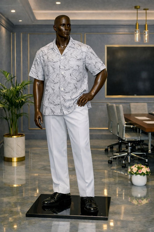 All White touch of gold and black