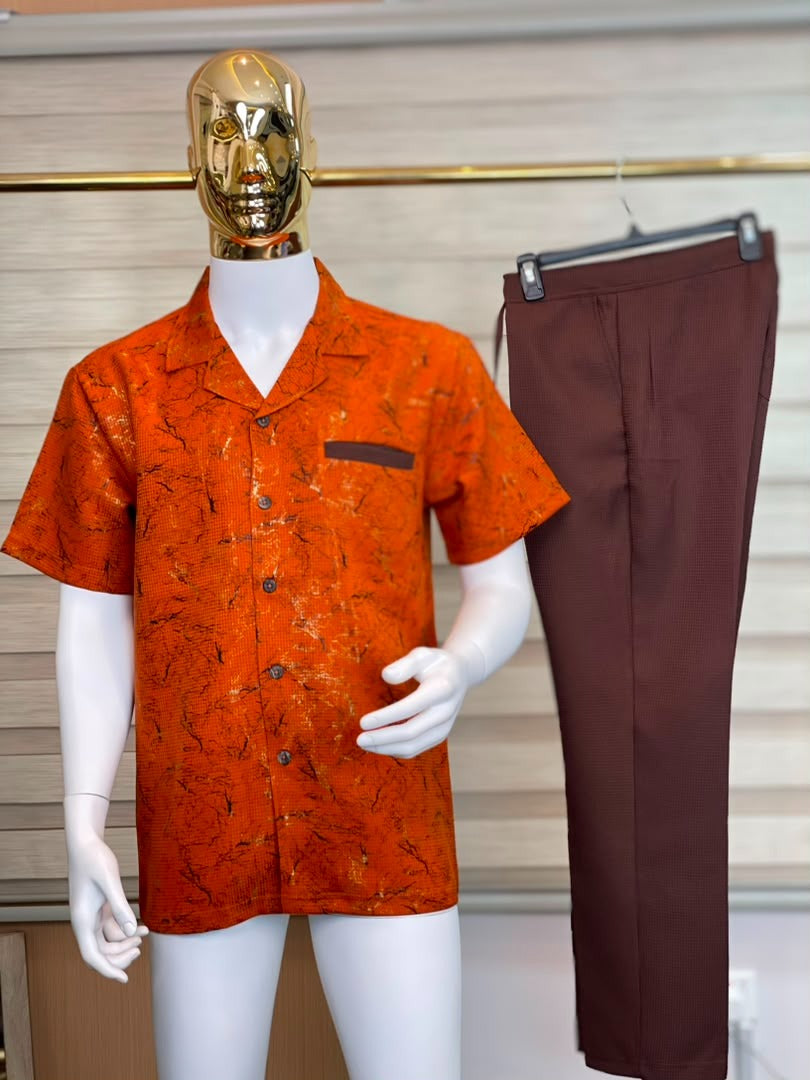 Touch of Gold Orange Kaftan