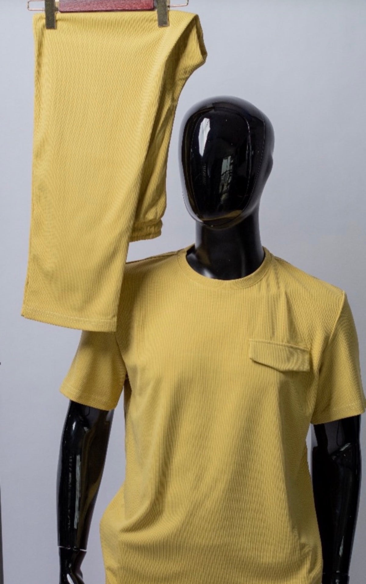 Yellow Textured 2-Piece for Men