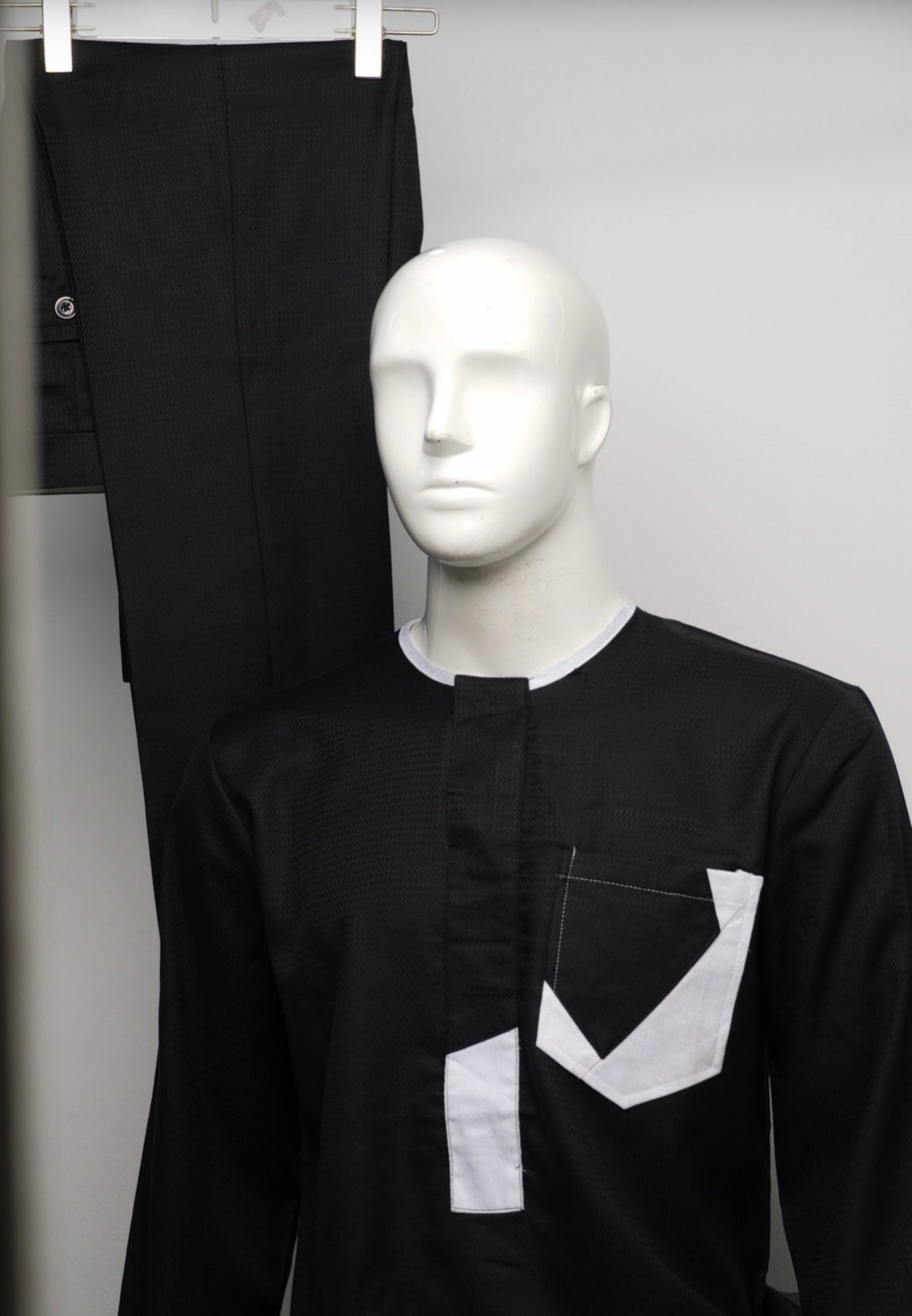 Black 2 Piece Traditional Set Kaftan for Men