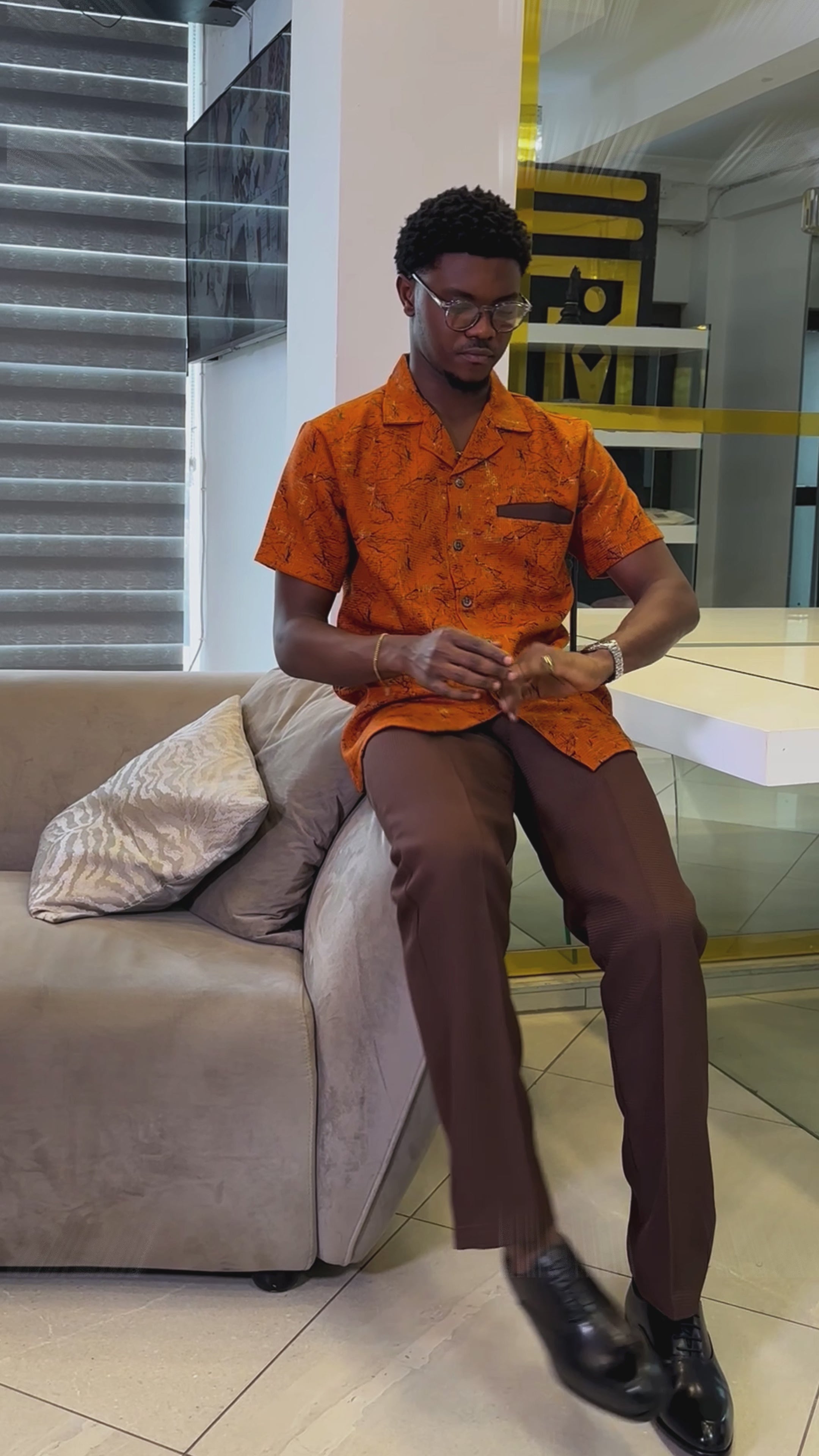 Touch of Gold Orange Kaftan